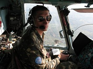 Бєлкін Андрій на борту вертоліта